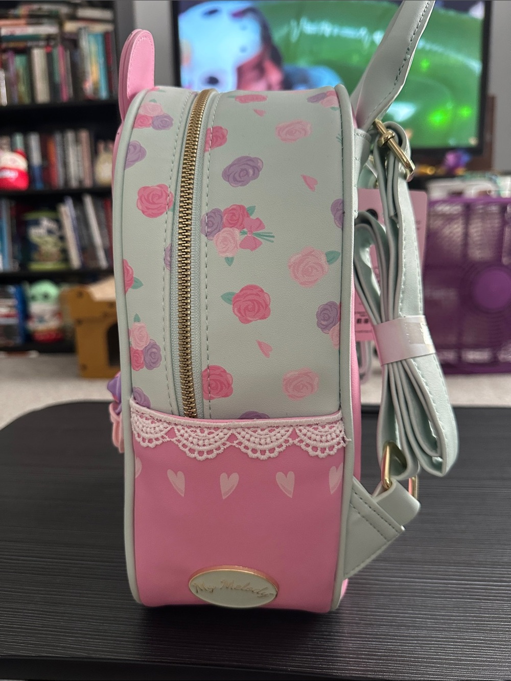 Sanrio My Melody Pink & Light Blue Floral Mini Backpack - Picture 3 of 4